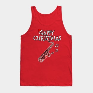 Christmas Saxophone Saxophonist Woodwind Teacher Xmas 2022 Tank Top